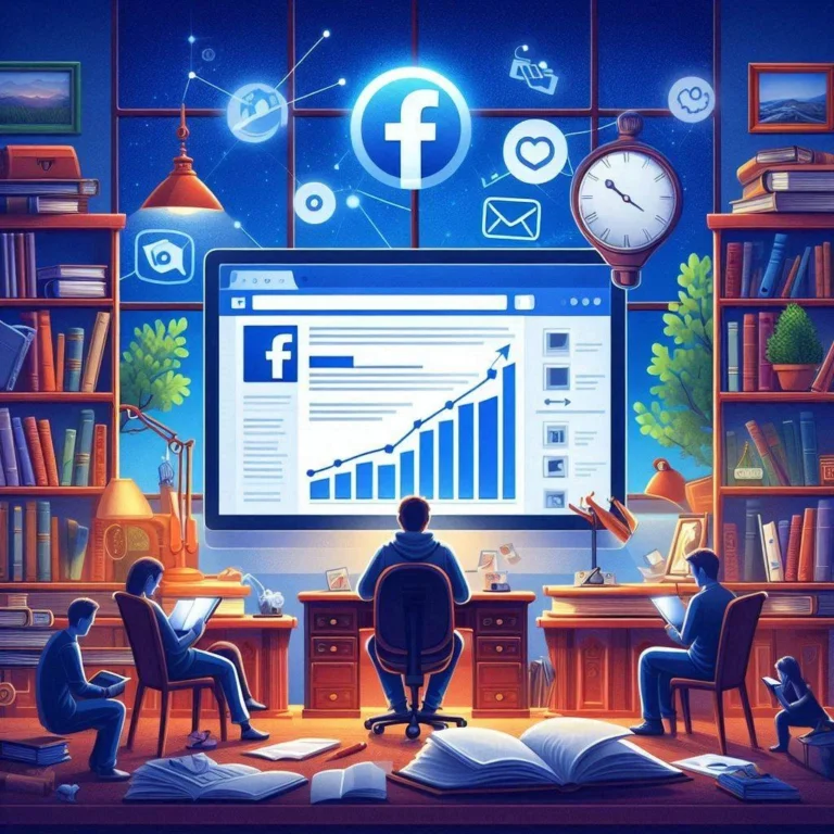 tela de um computador com acesso no redes social facebook com grafico de vendas de ebooks digitais