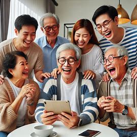 idosos-se-dirvertindo-com-tablet-vendo-video-com-ia