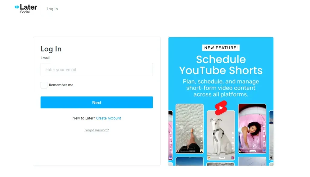 tela-de-login-do-later-plataforma-1-1-1024x585 Tutorial Detalhado do Later: Agende e Organize Seus Posts no Instagram com Facilidade